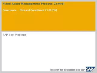 Fixed Asset Management Process Control Governance ? Risk and Compliance V1.53 (CN)