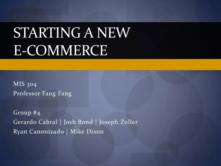 starting a new e commerce