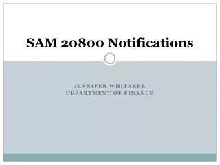 SAM 20800 Notifications