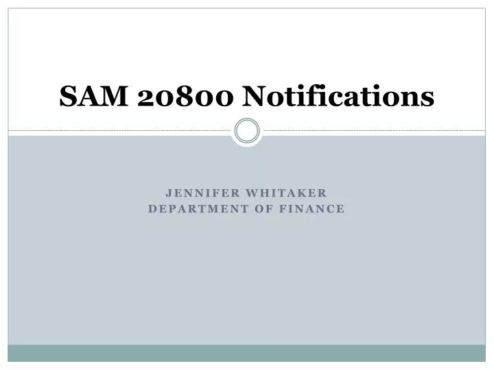 sam 20800 notifications