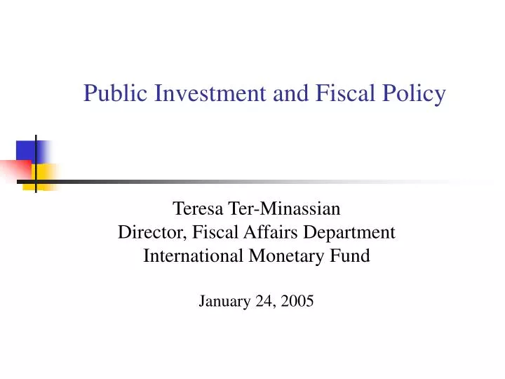 public investment and fiscal policy