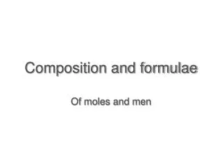 Composition and formulae