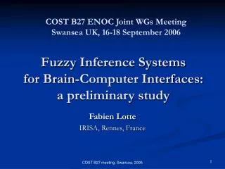Fuzzy Inference Systems for Brain-Computer Interfaces: a preliminary study