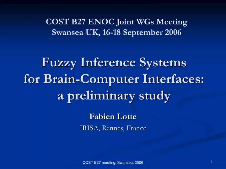 fuzzy inference systems for brain computer interfaces a preliminary study