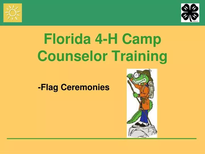 florida 4 h camp counselor training