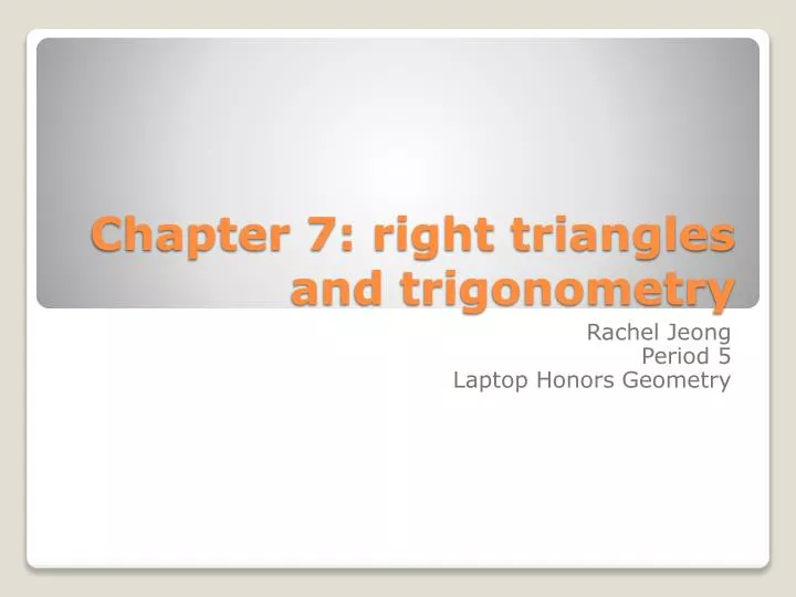 chapter 7 right triangles and trigonometry