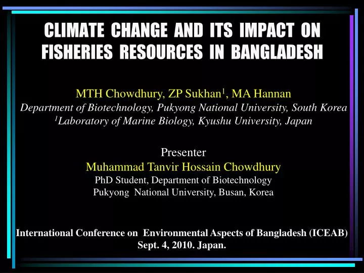 climate change and its impact on fisheries resources in bangladesh