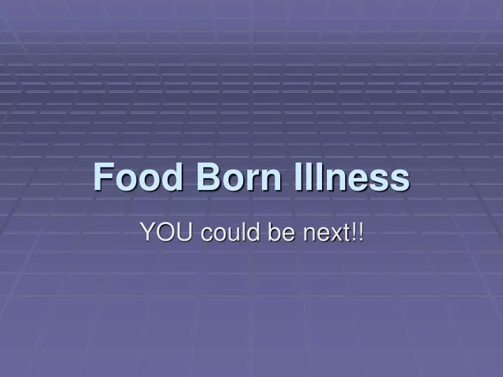 food born illness
