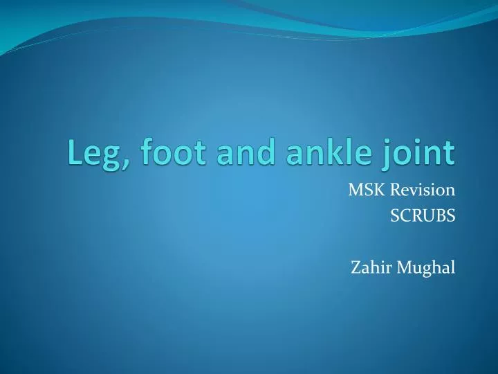 leg foot and ankle joint