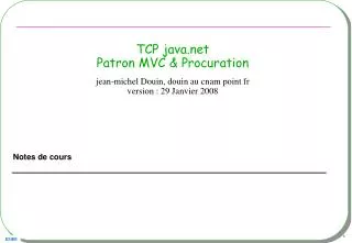 TCP java.net Patron MVC &amp; Procuration