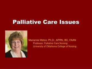 Palliative Care Issues