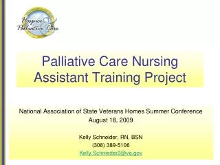 Palliative Care Nursing Assistant Training Project
