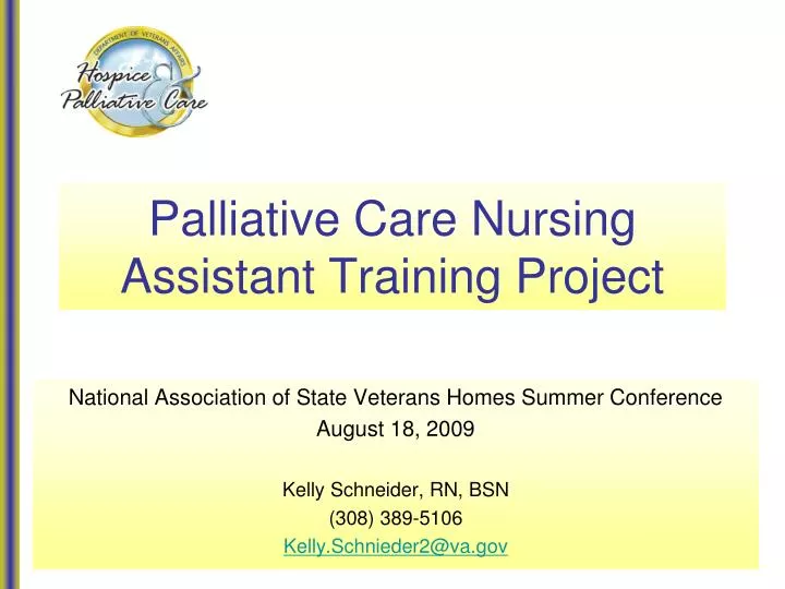 palliative care nursing assistant training project