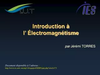 Introduction à l’ Électromagnétisme