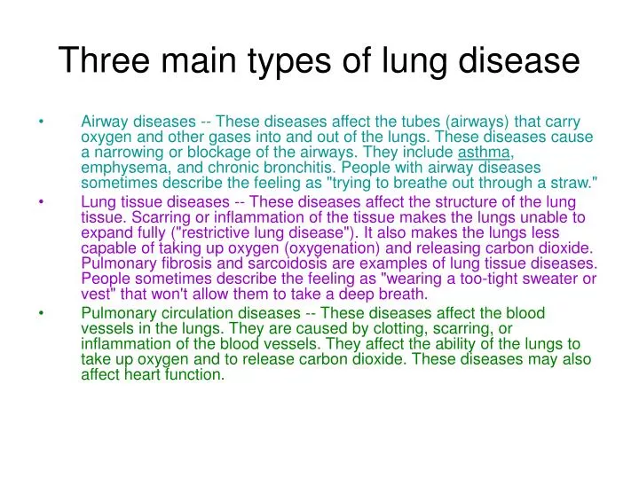 three main types of lung disease