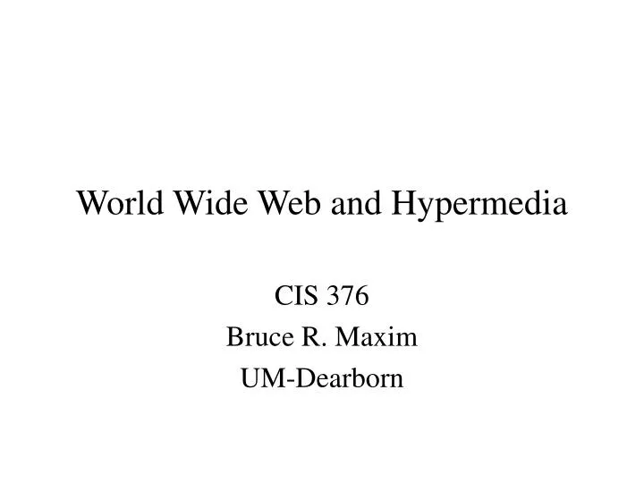 world wide web and hypermedia