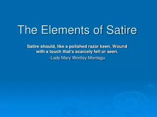 The Elements of Satire