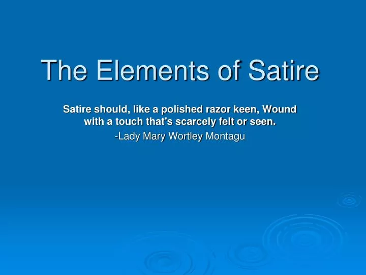 the elements of satire