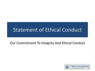 Statement of Ethical Conduct