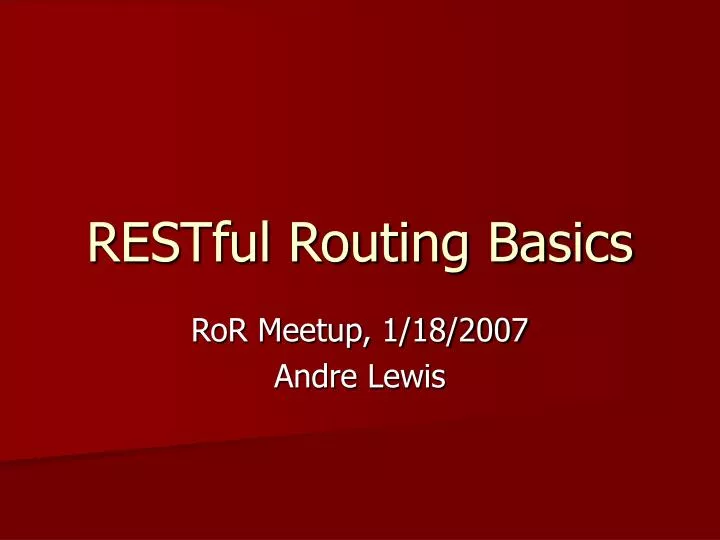 restful routing basics
