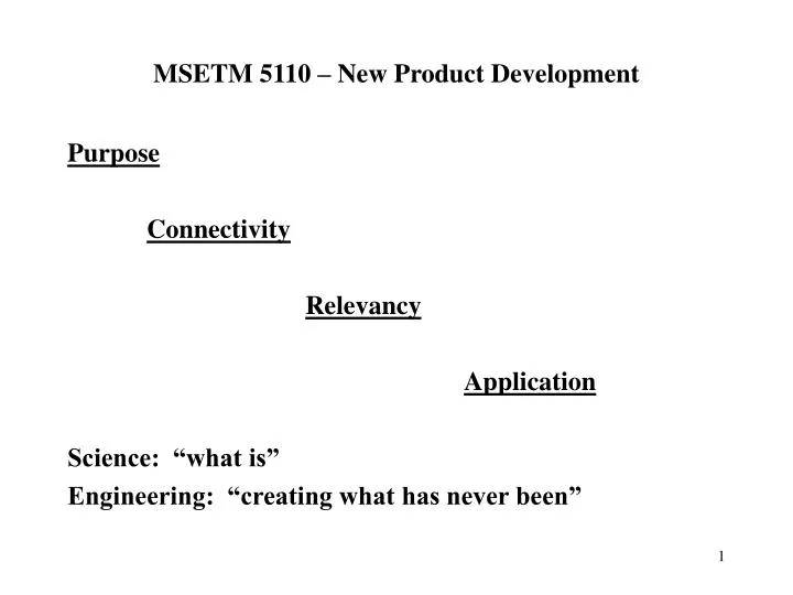 msetm 5110 new product development
