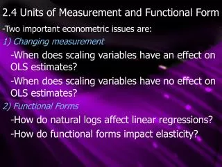 2.4 Units of Measurement and Functional Form