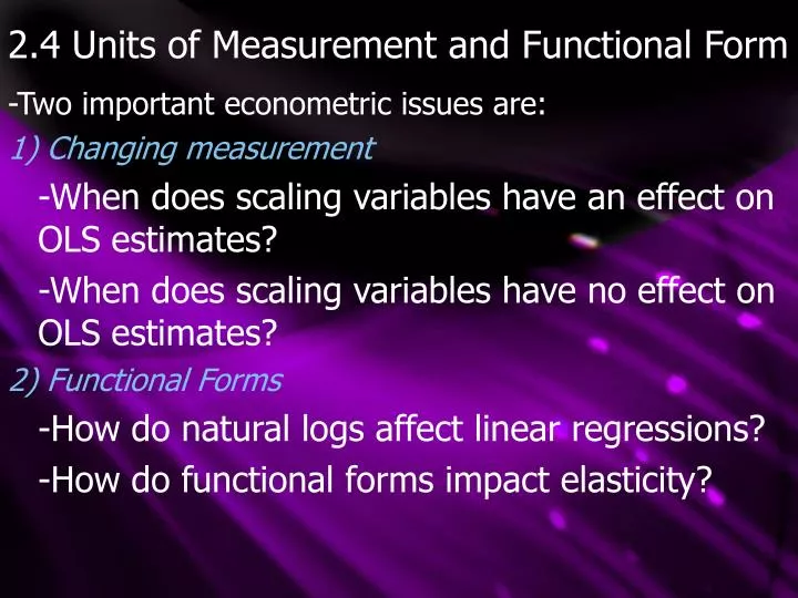 2 4 units of measurement and functional form