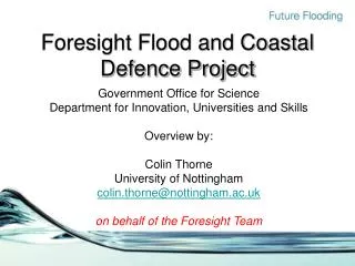 Foresight Flood and Coastal Defence Project