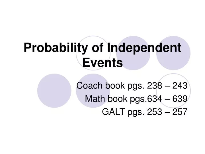 probability of independent events