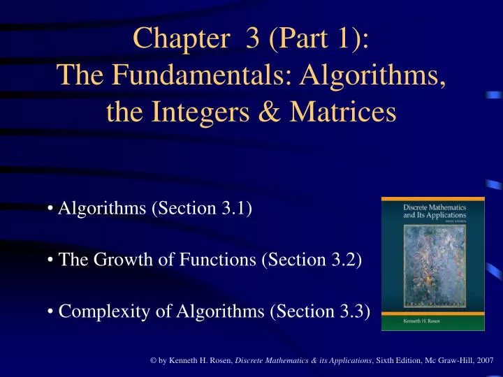 chapter 3 part 1 the fundamentals algorithms the integers matrices
