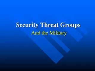 Security Threat Groups And the Military