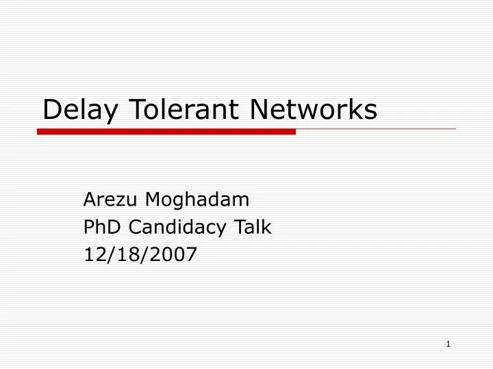 delay tolerant networks