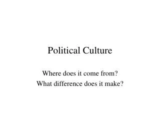 Political Culture