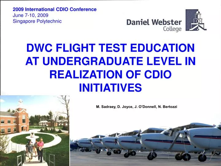 dwc flight test education at undergraduate level in realization of cdio initiatives