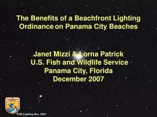 Janet Mizzi &amp; Lorna Patrick U.S. Fish and Wildlife Service Panama City, Florida December 2007