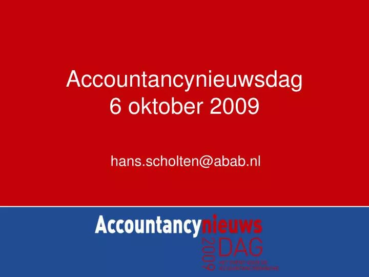 accountancynieuwsdag 6 oktober 2009