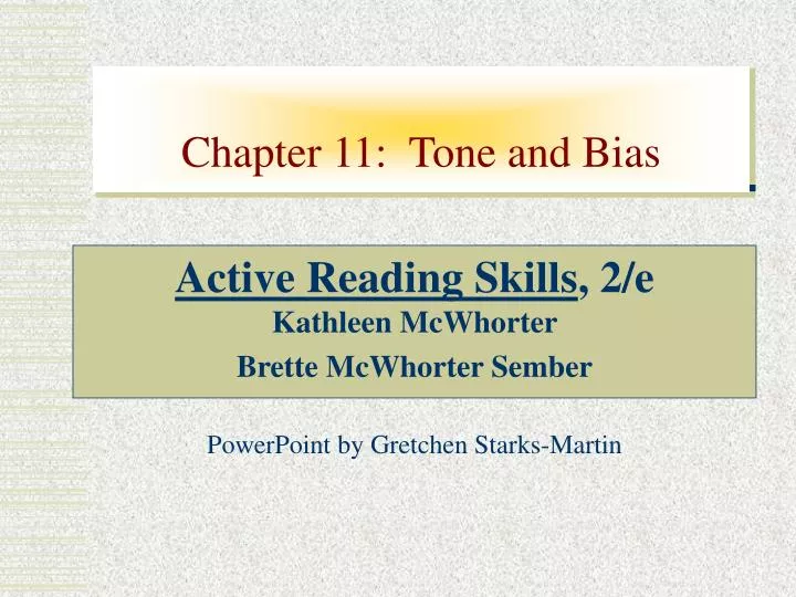 chapter 11 tone and bias