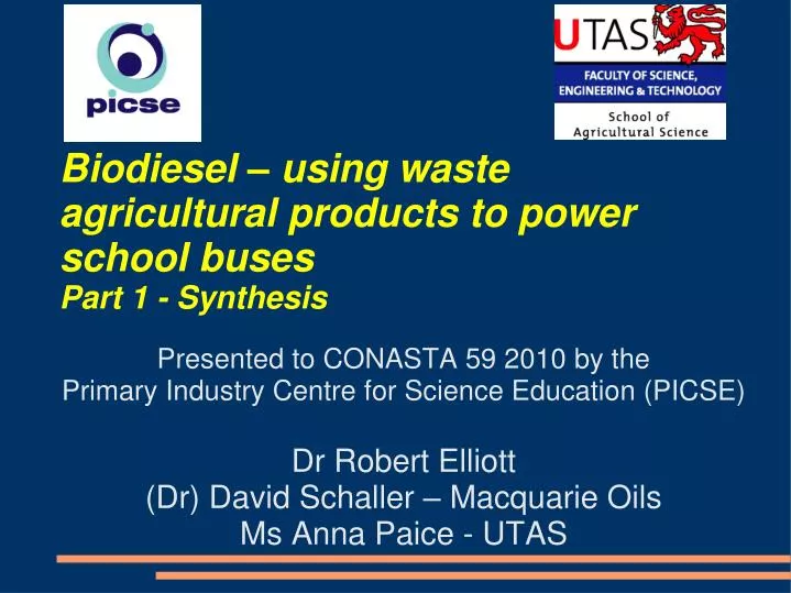 biodiesel using waste agricultural products to power school buses part 1 synthesis