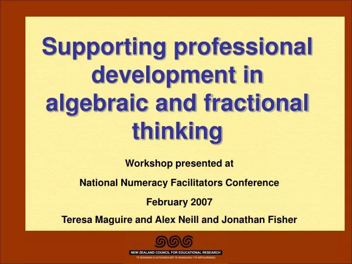 supporting professional development in algebraic and fractional thinking