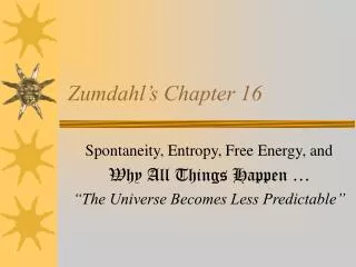Zumdahl’s Chapter 16