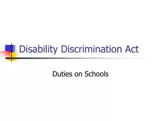 disability discrimination act