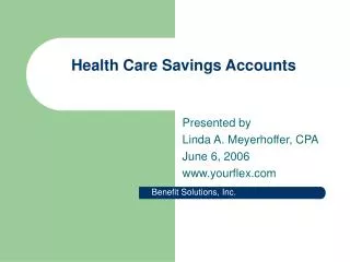 Health Care Savings Accounts
