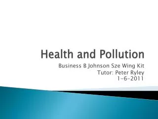 Health and Pollution