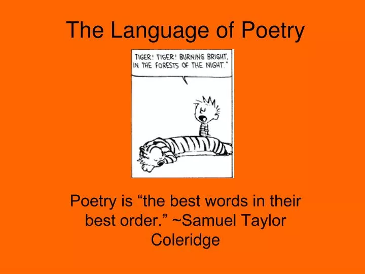 the language of poetry