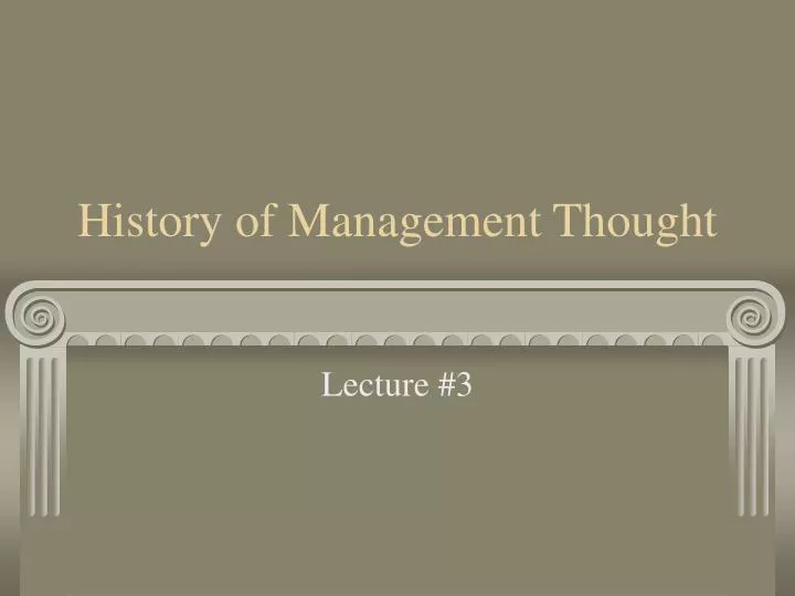 history of management thought