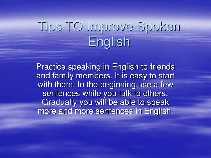 tips to improve spoken english