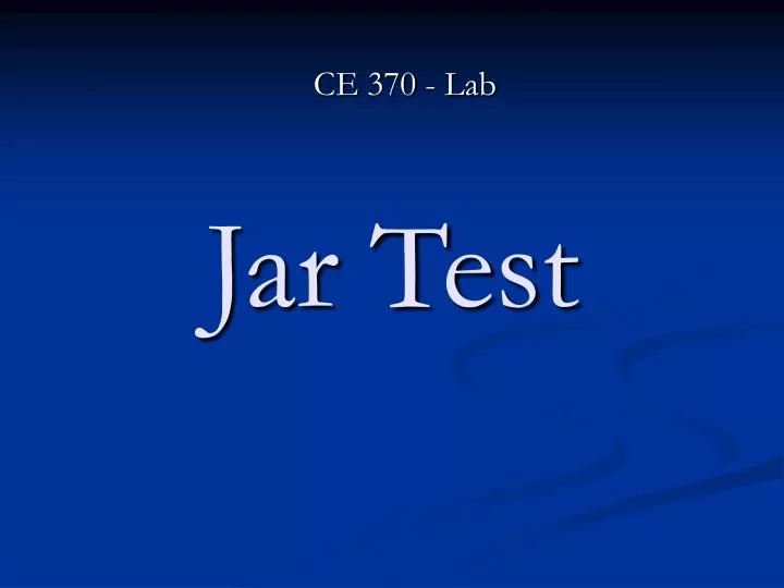 jar test