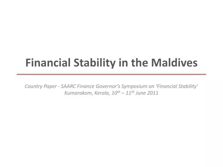 financial stability in the maldives