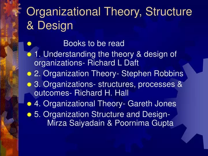 organizational theory structure design