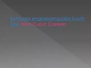 Software engineering jobs South East